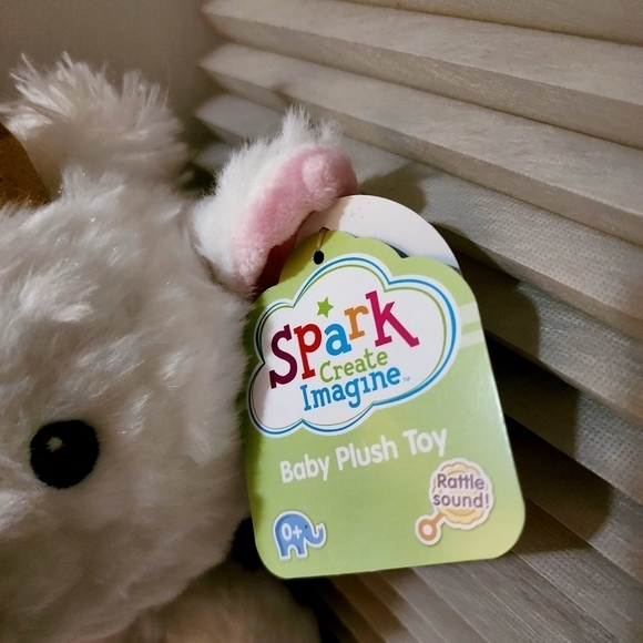 NWT Spark Create Imagine Unicorn Plush Stuffed Animal Rattle Crinkle Ears White - Picture 9 of 12